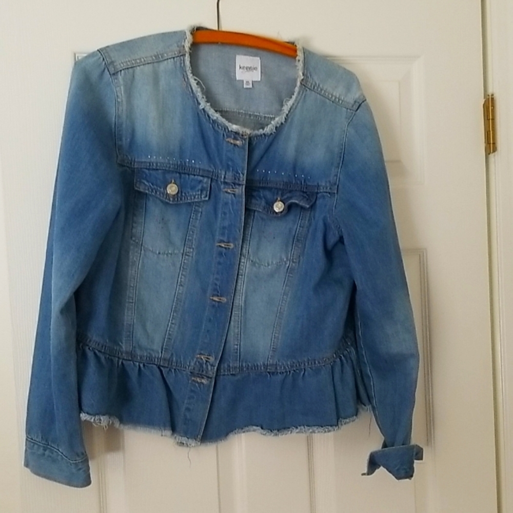 Kensie Jeans Jacket volant XL